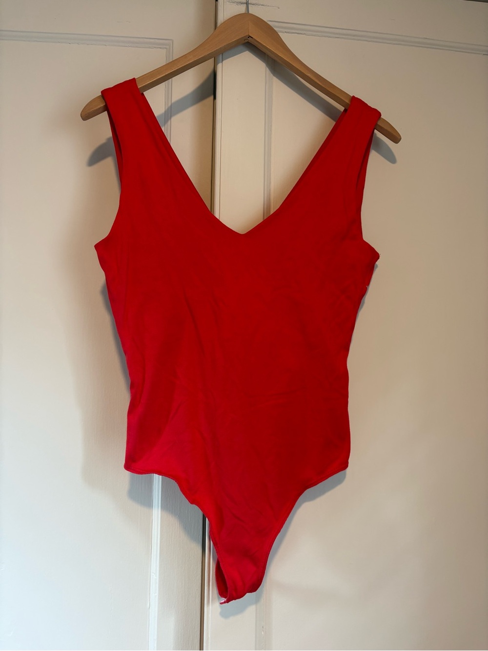 Le Lis Collection Red V-Neck Tank Bodysuit